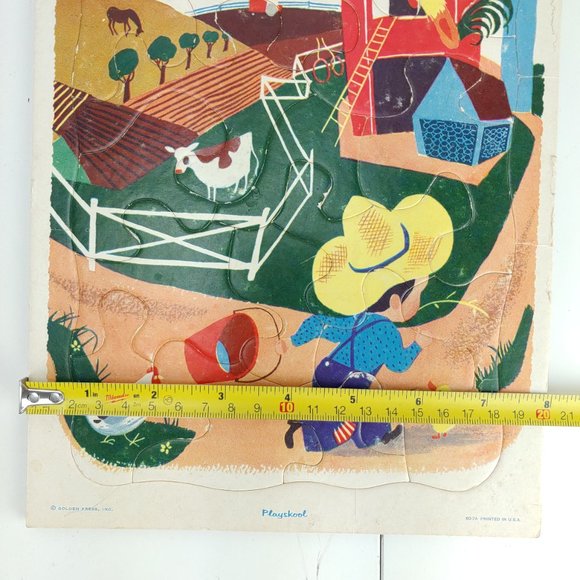 Vintage Golden Press Playskool Farm Puzzles Lot of 4 USA 80-7A 7B 7C 7D Retro - Picture 7 of 9